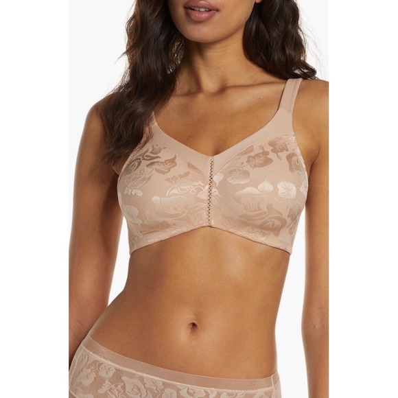 Wacoal 85276 Awareness Full Figure Seamless Wire Free Bra Size 38 B Nude - Picture 1 of 5